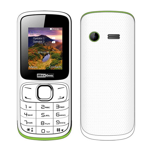 Κινητο Τηλεφωνο Maxcom MM129 Dual Sim 1,77" με Καμερα , Bluetooth, Φακο και Ραδιοφωνο 
Λευκό - Πρασινο
